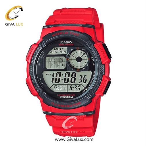 ساعت مچی اورجینال مردانه کاسیو Casio مشکی-قرمز | قرمز| مشکی| کد رفرنس AE-1000W-4AVDF