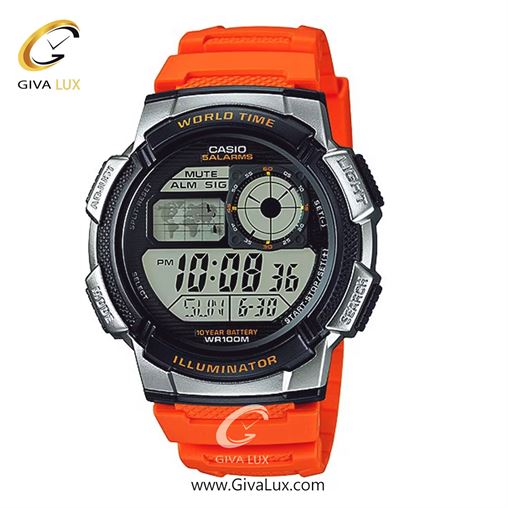 ساعت مچی اورجینال مردانه کاسیو Casio مشکی-نقره ای | نارنجی| مشکی| کد رفرنس AE-1000W-4BVDF