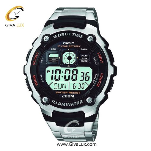 ساعت مچی اورجینال مردانه کاسیو Casio مشکی-نقره ای | نقره ای| مشکی| کد رفرنس AE-2000WD-1AVDF