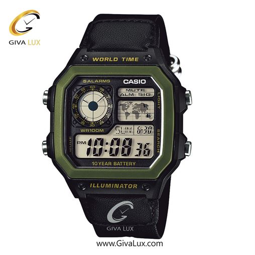 ساعت مچی اورجینال مردانه کاسیو Casio سبز | مشکی| مشکی| کد رفرنس AE-1200WHB-1B