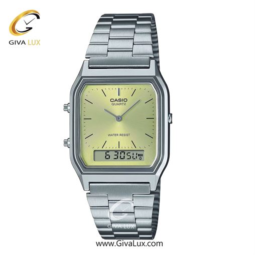 ساعت مچی اورجینال زنانه-یونیسکس-مردانه کاسیو Casio دو زمانه نقره ای | نقره ای| سفید| کد رفرنس AQ-230A-9AMQYDF AQ-230A-9AMQYDF.jpg