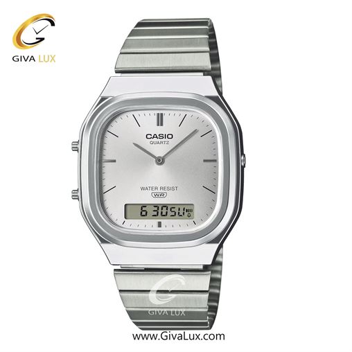 ساعت مچی اورجینال یونیسکس-اسپرت کاسیو Casio دو زمانه نقره ای | نقره ای| سبزآبی| کد رفرنس AQ-240E-3ADF  AQ-240E-7ADF.jpg