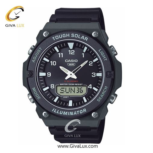 ساعت مچی اورجینال مردانه کاسیو Casio دو زمانه طوسی-مشکی | مشکی| مشکی| کد رفرنس AQ-S820W-1AVDF