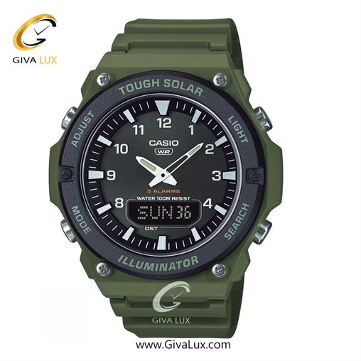 ساعت مچی اورجینال مردانه کاسیو Casio دو زمانه سبز-مشکی | مشکی| مشکی| کد رفرنس AQ-S820W-3BVDF