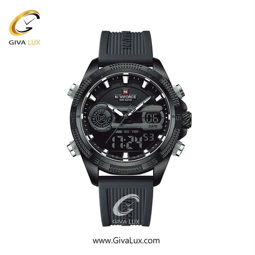 ساعت مچی مردانه بند پی یو ناوی فورس (نیوی فورس)NF9223 B/B/B  BBGY.jpg