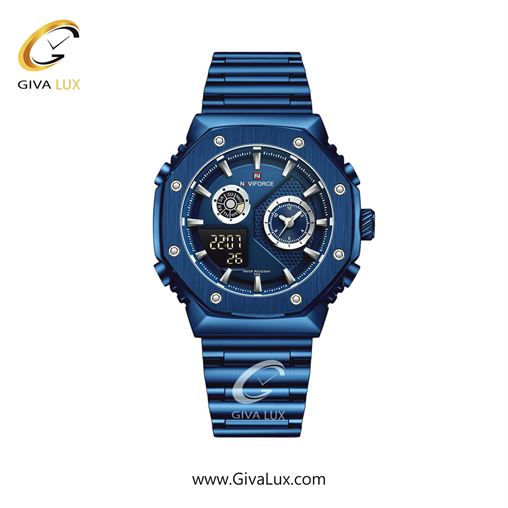 ساعت مچی مردانه دوزمانه بند استیل مشکی ناوی فورس (نیوی فورس) NF9216 B/B BEBE.jpg