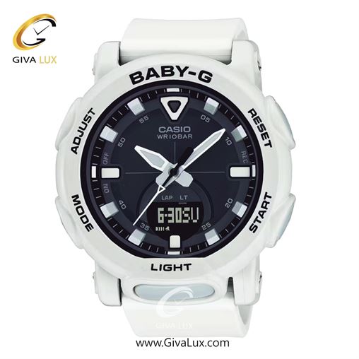 ساعت مچی اورجینال زنانه کاسیو Casio دو زمانه سفید | سفید| سرمه ای| کد رفرنس بیبی جی Baby-G BGA-310-7A2DR