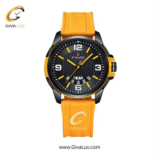 ساعت مچی مردانه تک موتور بند پی یو زرد ناوی فورس (نیوی فورس)  NF9215 B/Y/Y BYY.jpg