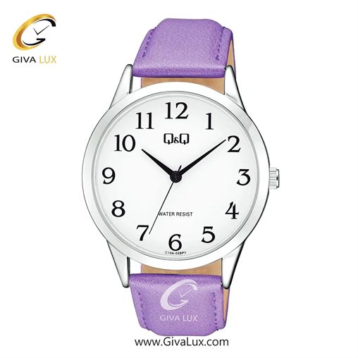 ساعت مچی اورجینال زنانه کیو اند کیو Q&Q نقره ای | بنفش| سفید| کد رفرنس C10A-028PY