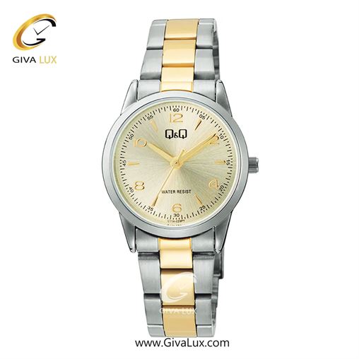 ساعت مچی اورجینال زنانه کیو اند کیو Q&Q نقره ای | طلایی-نقره ای| طلایی| کد رفرنس C11A-029PY