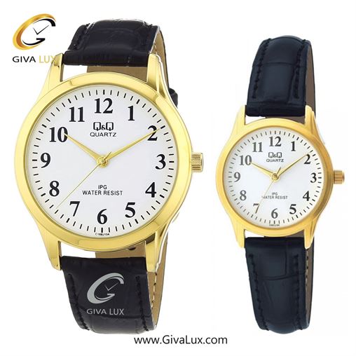 ساعت مچی اورجینال ست کیو اند کیو Q&Q طلایی | مشکی| سفید| کد رفرنس مردانه: C168J104Y، زنانه: C169J104Y