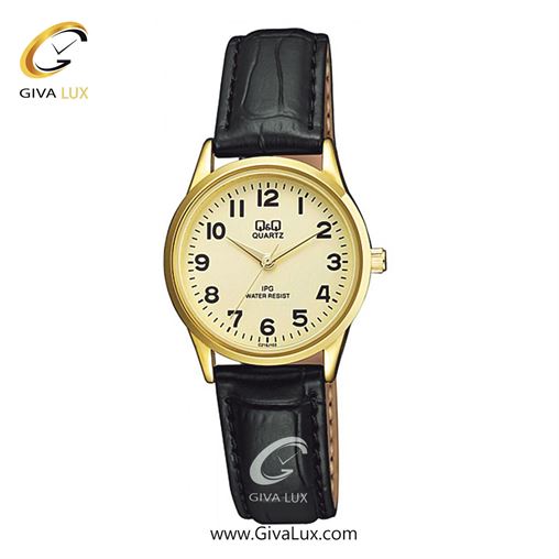 ساعت مچی اورجینال زنانه کیو اند کیو Q&Q طلایی | مشکی| طلایی| کد رفرنس C215J103Y