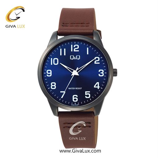 ساعت مچی اورجینال مردانه کیو اند کیو Q&Q تیتانیوم | قهوه ای| آبی کاربنی| کد رفرنس C32A-003PY