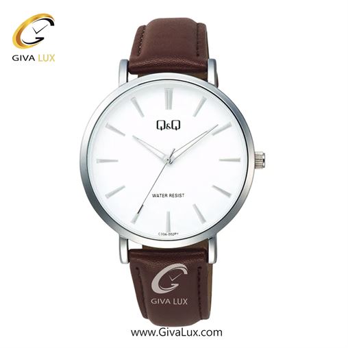 ساعت مچی اورجینال مردانه کیو اند کیو Q&Q نقره ای | قهوه ای| سفید| کد رفرنس C33A-002PY