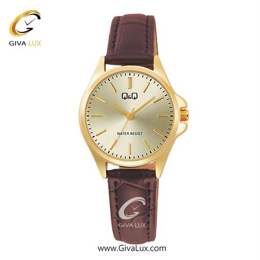 ساعت مچی اورجینال زنانه کیو اند کیو Q&Q طلایی | قهوه ای| طلایی| کد رفرنس C37A-009PY