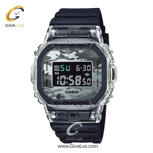 ساعت مچی اورجینال مردانه کاسیو Casio شفاف | مشکی| طوسی-چریکی| کد رفرنس جی شاک G-Shock DW-5600SKC-1DR
