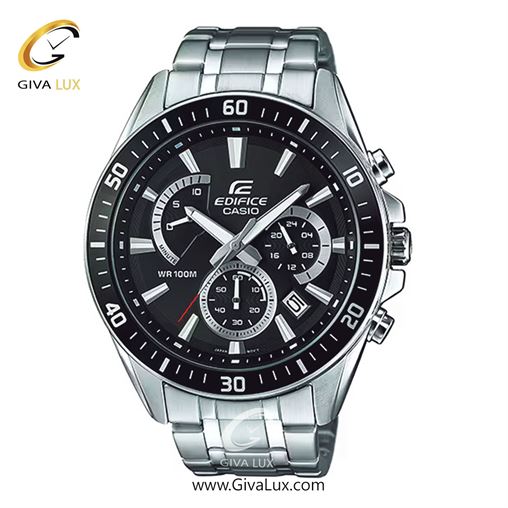 ساعت مچی اورجینال مردانه کاسیو Casio سه موتوره کرنوگراف نقره ای | نقره ای| مشکی| کد رفرنس ادیفایس Edifice EFR-552D-1A