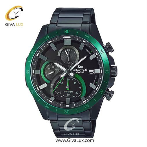 ساعت مچی اورجینال مردانه کاسیو Casio سه موتوره کرنوگراف سبز-مشکی | مشکی| مشکی| کد رفرنس ادیفایس Edifice EFR-571DC-1AVUDF