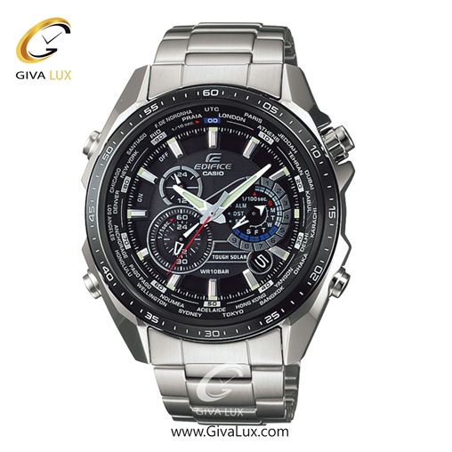 ساعت مچی اورجینال مردانه کاسیو Casio سه موتوره کرنوگراف نقره ای | نقره ای| مشکی| کد رفرنس ادیفایس Edifice EQS-500DB-1A1