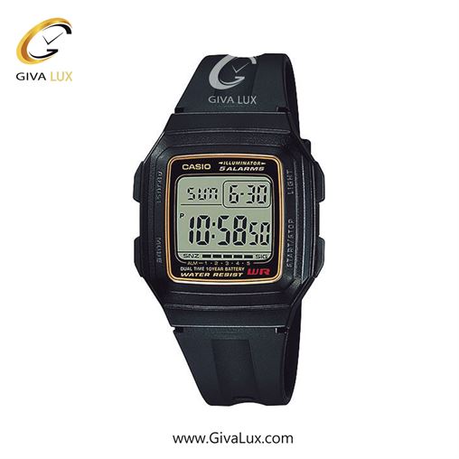 ساعت مچی اورجینال مردانه کاسیو Casio مشکی-طلایی | مشکی| مشکی| کد رفرنس F-201WA-9ADF