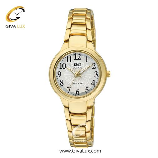 ساعت مچی اورجینال زنانه کیو اند کیو Q&Q طلایی | طلایی| سفید| کد رفرنس F499J014Y