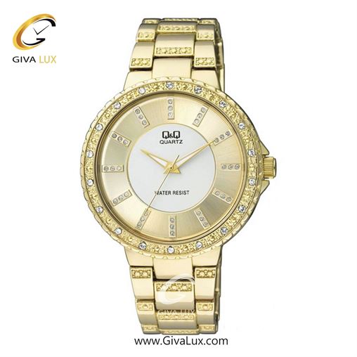 ساعت مچی اورجینال زنانه کیو اند کیو Q&Q طلایی | طلایی| سفید-طلایی| کد رفرنس F507-011Y