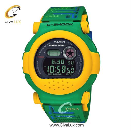 ساعت مچی اورجینال مردانه کاسیو Casio دو زمانه سبز-زرد | سبز| زرد| کد رفرنس جی شاک G-Shock G-B001RG-3DR