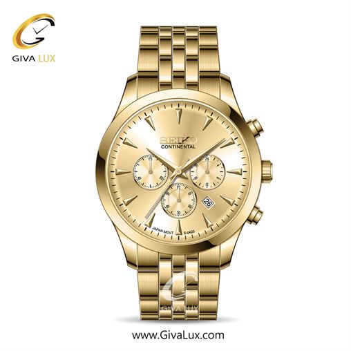 ساعت مچی اورجینال مردانه سیکو (کانتیننتال) | Seiko (Continental) سه موتوره کرنوگراف طلایی | طلایی| طلایی| کد رفرنس 0425