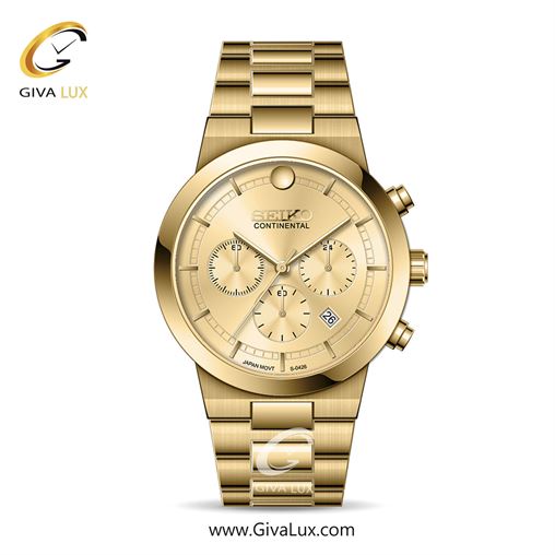 ساعت مچی اورجینال مردانه سیکو (کانتیننتال) | Seiko (Continental) سه موتوره کرنوگراف طلایی | طلایی| طلایی| کد رفرنس 0426