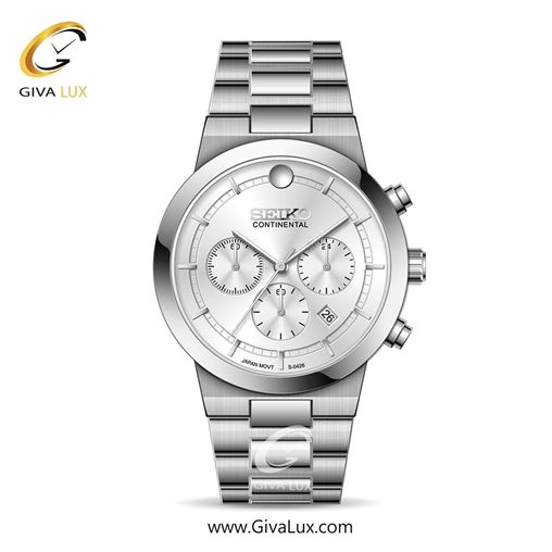 ساعت مچی اورجینال مردانه سیکو (کانتیننتال) | Seiko (Continental) سه موتوره کرنوگراف نقره ای | نقره ای| نقره ای| کد رفرنس 0426