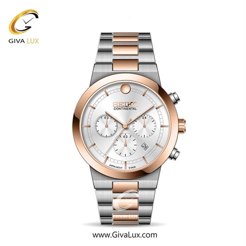 ساعت مچی اورجینال مردانه سیکو (کانتیننتال) | Seiko (Continental)  سه موتوره کرنوگراف رزگلد | نقره ای-رزگلد| نقره ای| کد رفرنس 0426