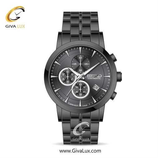 ساعت مچی اورجینال مردانه سیکو (کانتیننتال) | Seiko (Continental)  سه موتوره کرنوگراف مشکی | مشکی| مشکی| کد رفرنس 0428