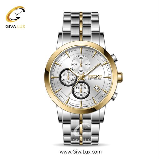 ساعت مچی اورجینال مردانه سیکو (کانتیننتال) | Seiko (Continental) سه موتوره کرنوگراف طلایی | نقره ای-طلایی| نقره ای| کد رفرنس 0428
