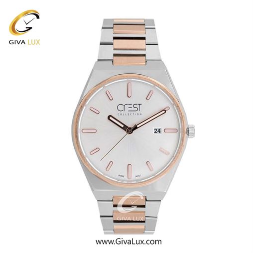 ساعت مچی اورجینال مردانه کرست رزگلد | نقره ای-رزگلد| نقره ای| کد رفرنس Crest 6287-3