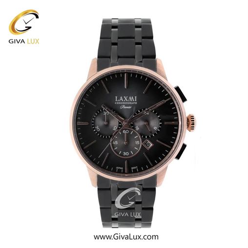 ساعت مچی اورجینال مردانه لاکسمی سه موتوره کرنوگراف رزگلد | مشکی| مشکی| کد رفرنس 8119-1G