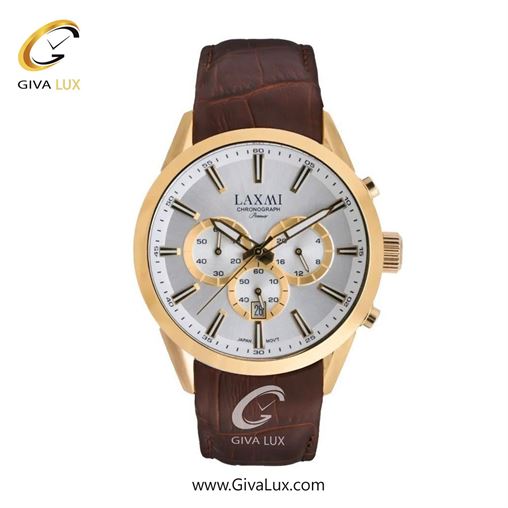 ساعت مچی اورجینال مردانه لاکسمی سه موتوره کرنوگراف رزگلد | قهوه ای| نقره ای| کد رفرنس 8543-4G G8543-5.jpg