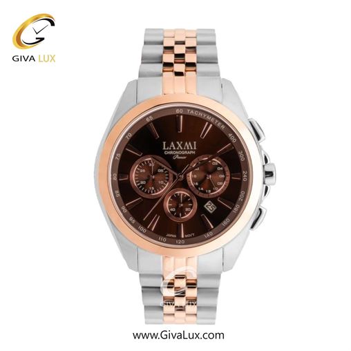 ساعت مچی اورجینال مردانه لاکسمی سه موتوره کرنوگراف رزگلد | نقره ای-رزگلد| قهوه ای| کد رفرنس 8544-16G