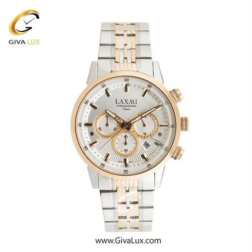 ساعت مچی اورجینال مردانه لاکسمی سه موتوره کرنوگراف رزگلد | نقره ای-رزگلد| نقره ای| کد رفرنس 8546-6G