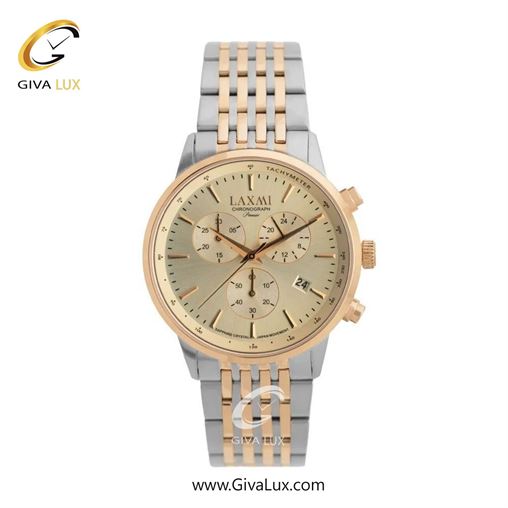 ساعت مچی اورجینال مردانه لاکسمی سه موتوره کرنوگراف رزگلد | رزگلد-نقره ای| شامپاینی| کد رفرنس 8562-6G