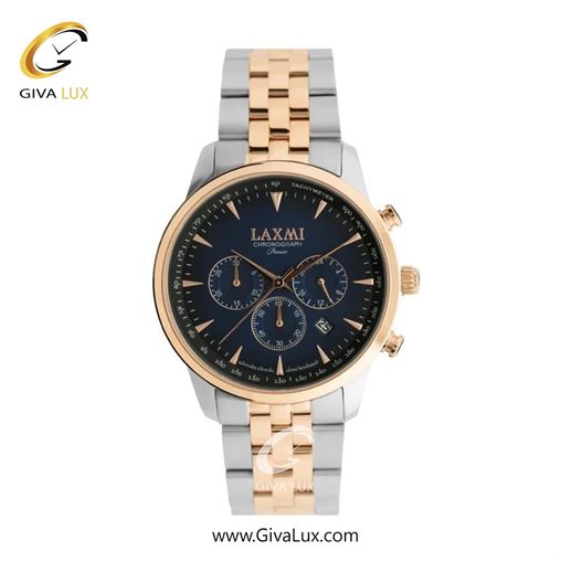 ساعت مچی اورجینال مردانه لاکسمی سه موتوره کرنوگراف رزگلد | رزگلد-نقره ای| سرمه ای| کد رفرنس 8563-2G