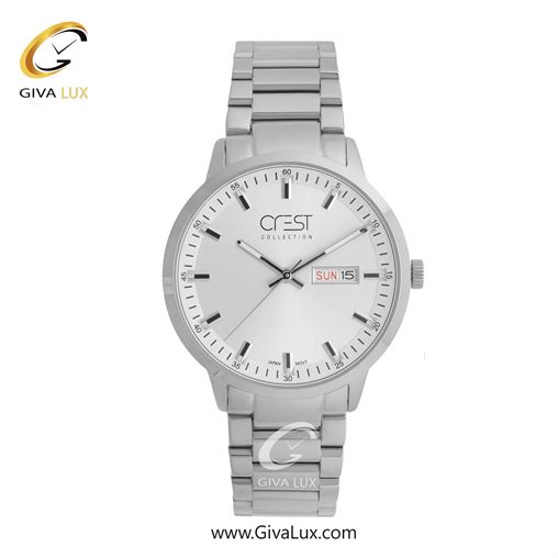 ساعت مچی اورجینال مردانه کرست نقره ای | نقره ای| سفید| کد رفرنس Crest 9055-1