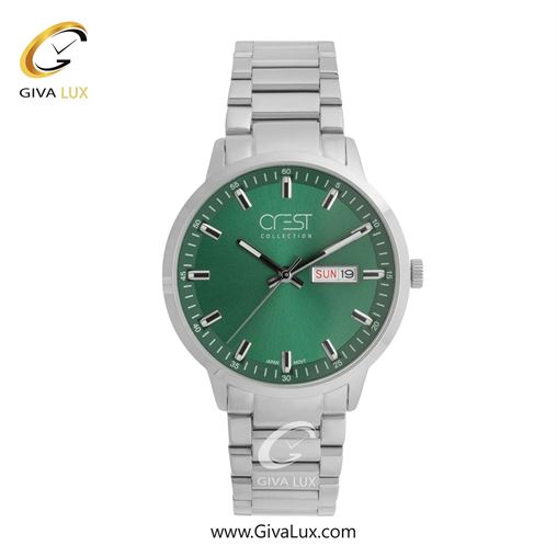 ساعت مچی اورجینال مردانه کرست نقره ای | نقره ای| سبز| کد رفرنس Crest 9055-4