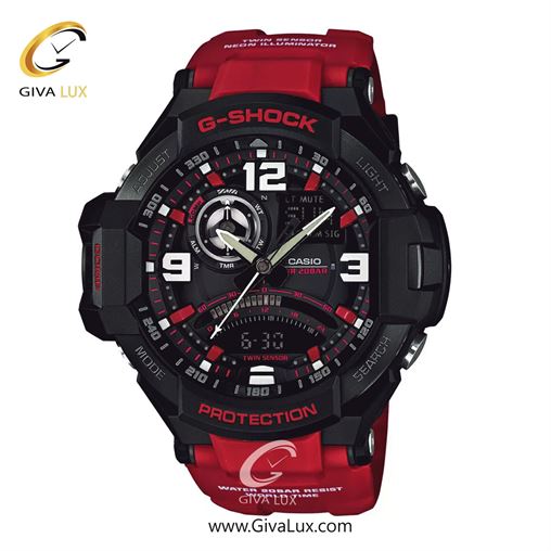 ساعت مچی اورجینال مردانه کاسیو Casio دو زمانه مشکی | قرمز| مشکی| کد رفرنس جی شاک G-Shock GA-1000-4BDR