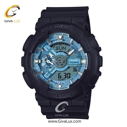 ساعت مچی اورجینال مردانه کاسیو Casio دو زمانه مشکی | مشکی| آبی| کد رفرنس جی شاک G-Shock GA-110CD-1A2DR