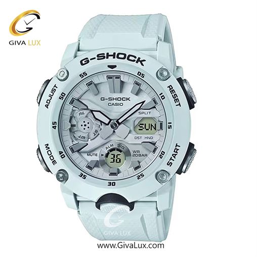 ساعت مچی اورجینال مردانه کاسیو Casio دو زمانه سفید | سفید| سفید| کد رفرنس جی شاک G-Shock GA-2000S-7ADR