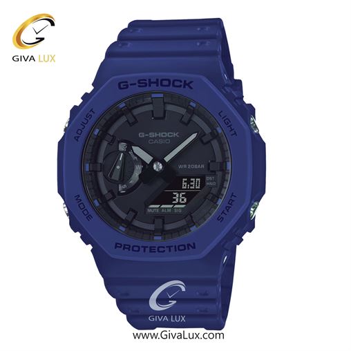 ساعت مچی اورجینال مردانه کاسیو Casio دو زمانه آبی کاربنی | آبی کاربنی| مشکی| کد رفرنس جی شاک G-Shock GA-2100-2A GA-2100-2A.jpg