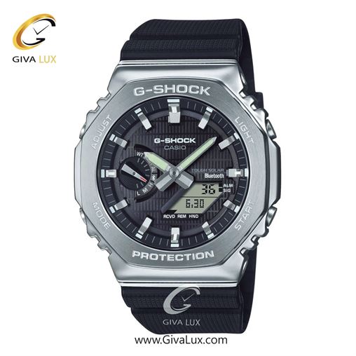 ساعت مچی اورجینال مردانه کاسیو Casio دو زمانه نقره ای | مشکی| مشکی| کد رفرنس جی شاک G-Shock GBM-2100-1ADR