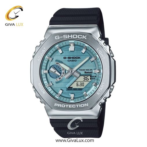 ساعت مچی اورجینال مردانه کاسیو Casio دو زمانه نقره ای | مشکی| آبی| کد رفرنس جی شاک G-Shock GBM-2100A-1A2DR