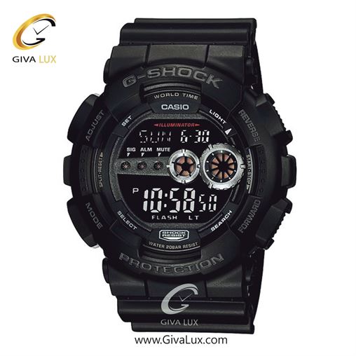 ساعت مچی اورجینال مردانه کاسیو Casio مشکی | مشکی| مشکی| کد رفرنس جی شاک G-Shock GD-100-1BDR