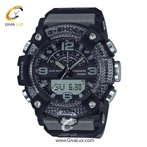 ساعت مچی اورجینال مردانه کاسیو Casio دو زمانه مشکی | مشکی| مشکی-طلایی| کد رفرنس جی شاک G-Shock GG-B100-8ADR